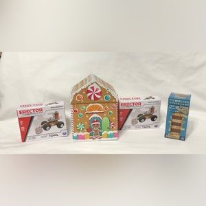 Bundle 2 set bulldozer coffret/Tumbler Tower Game/ginger bread  gift box.aged 6+
